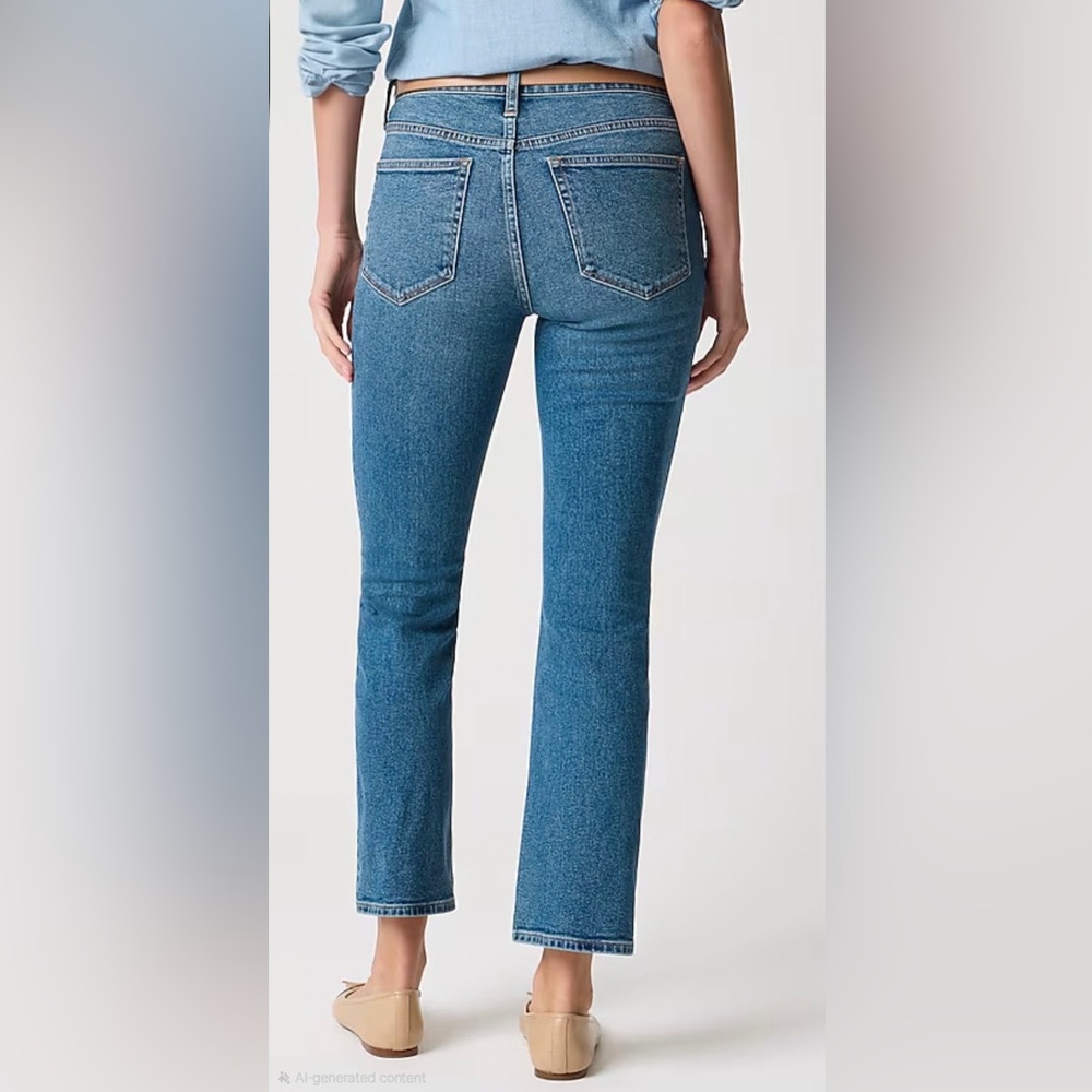 J.Crew Factory Mid-rise flare crop jean in all-day stretch - Picture 2 of 9